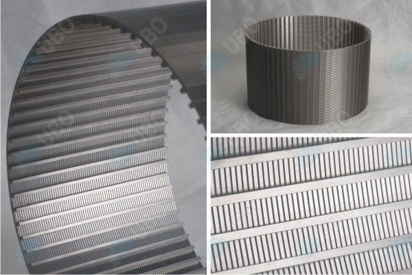 Looped or welded wedge wrapped wire screens cylinder