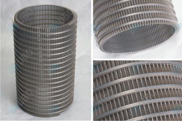Looped or welded wedge wrapped wire screens cylinder