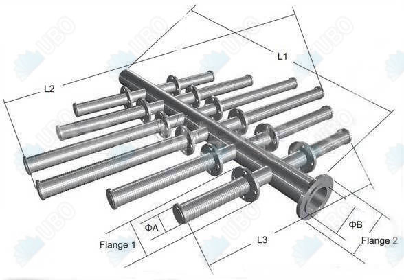Stainless steel header assembly Header laterals
