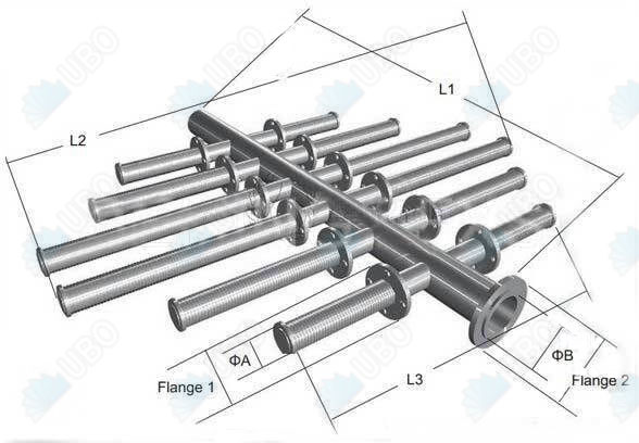 wedge wire screen header lateral