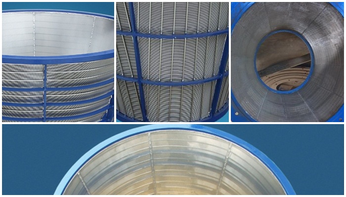 Johnson screen for centrifuge basket