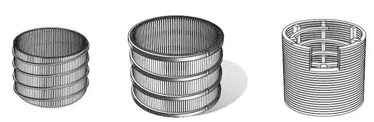 Stainless steel wedge wire drum screen wedge wire basket cylinder