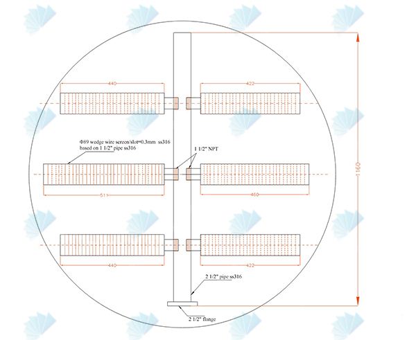Wedge wire<a href='http://www.ubooem.com/Wedge-Wire-Screen-1-8.html' target='_blank'> Wedge Wire Screen</a>s header lateral water distributor is widely used in the under draining applications with the features of effective filtering and screening performance. Wedge wire lateral assemblies are a typical screen type used in the under draining.