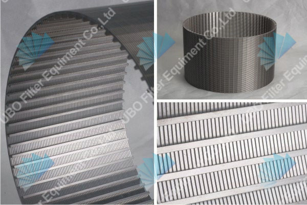 Wedge wrapped wire screen cylinder filter strainer basket for seperation system