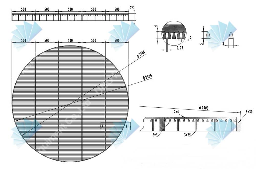 Johnson stainless steel wedge vee wire lauter tun screen for beer brewery