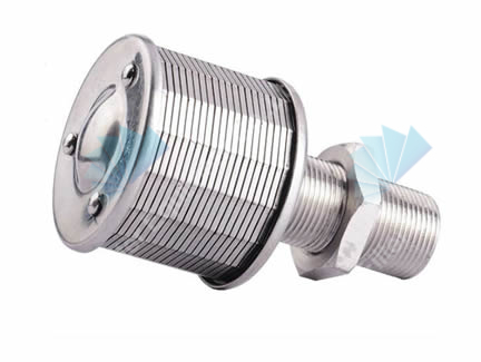 Pressure wedge wire water filter nozzle strainer for liquid filtration