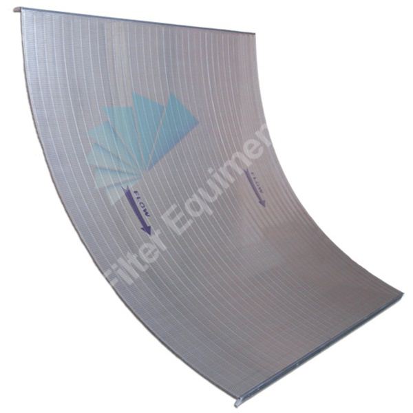 Sewage treatment wedge vee wire curved screen plate filter