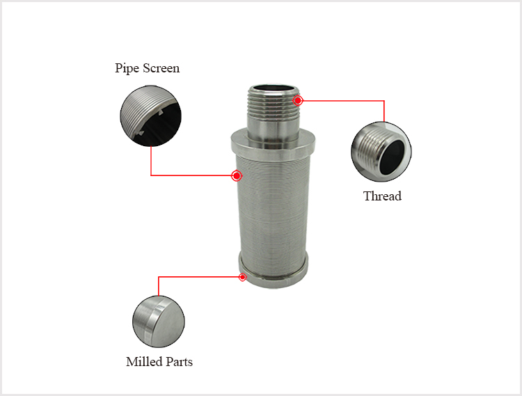 Wedge wire water filter nozzle strainer for ion exhcange