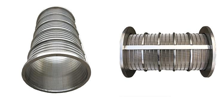 details of SS 304 Johnson wedge wire screen basket cylinder