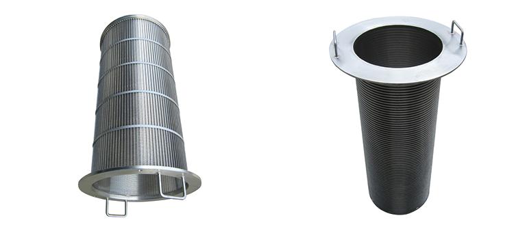 Wedge wrapped wire screen cylinder basket