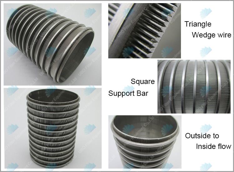 Wedge Wire wedge v wire screen slotted liner water filter tube