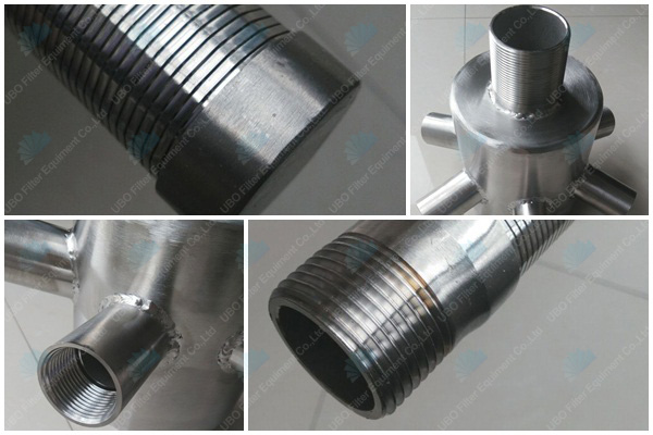 Stainless steel water distributor with wedge v wire screen branch pipe