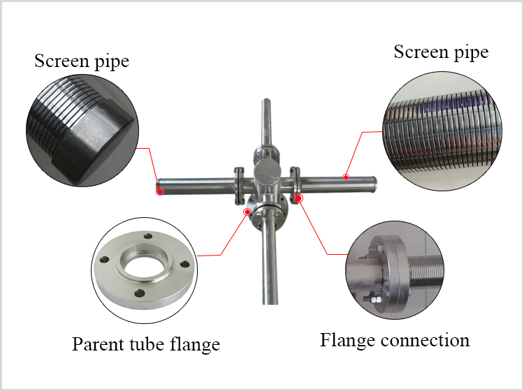 SS wedge wire lateral distributor assembiles for water treatment