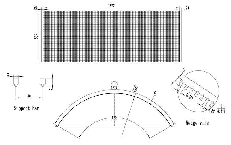 Wedge Wire profile v wire arc screen plate for waste water treatment equipment
