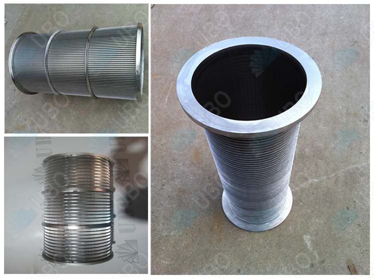 Stainless steel wedge wire drum screen wedge wire basket cylinder