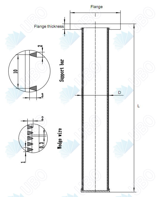 Johnson screen type wrapped vee wire resin trap for solid & liquid separation