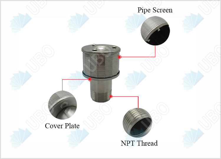 Johnson type wedge wire filter nozzle strainer used for water filtration system