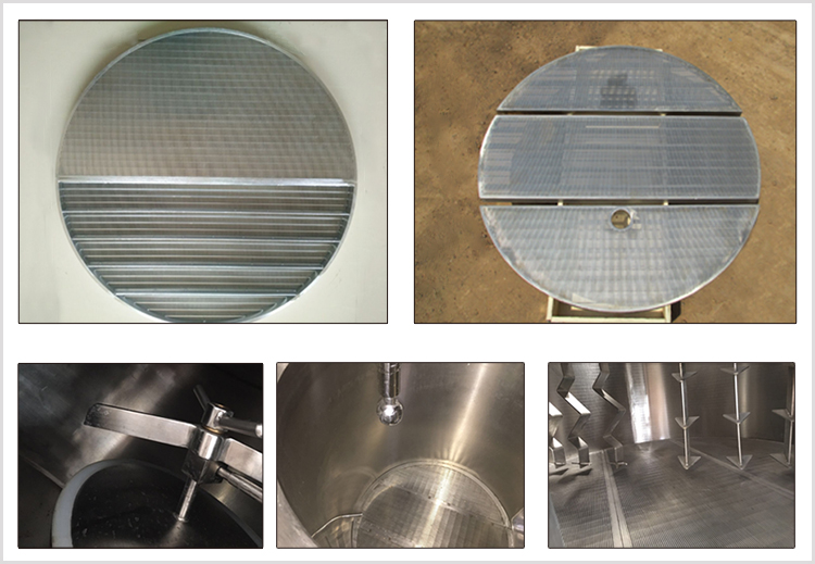 Application of New type lauter tun false bottom screen plate with handle