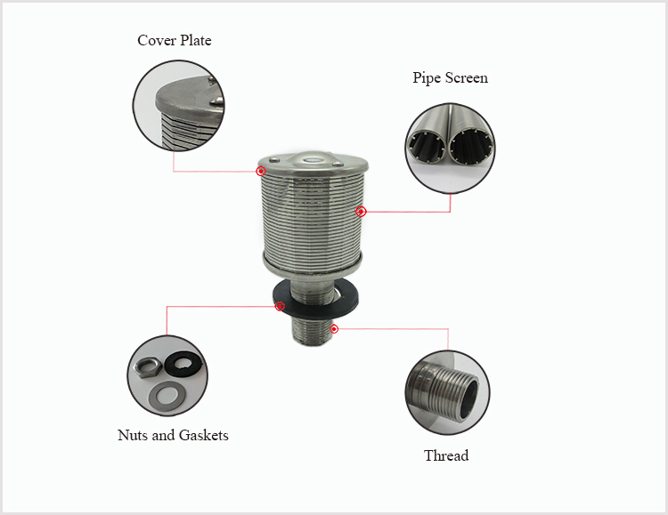 Sugar mill stainless steel filter nozzle strainer screen