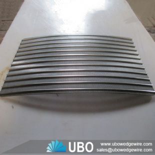 Sewage treatment wedge curved screen plate filter
