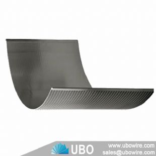 Wedge wire parabolic curved screen panel
