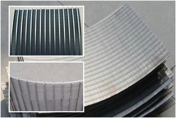 Vee slot curve screen for food processing