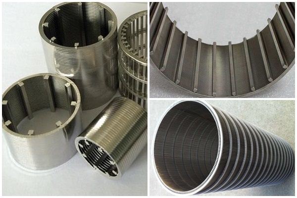 Wedge wire column strainer screen