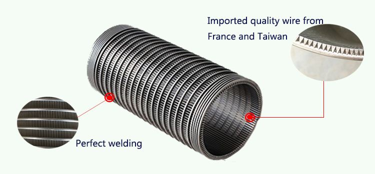 Stainless steel 316 wedge wire screen strainer pipe for drying