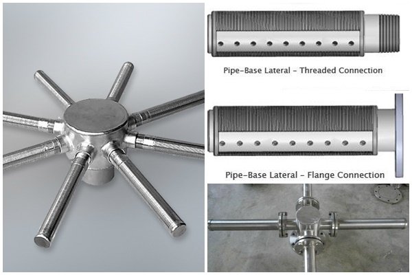 wedge wire screen hub lateral for filtration