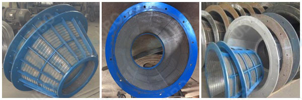 Stainless steel wedge wire conical centrifuge basket for fiber