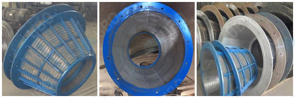 Stainless steel wedge wire conical centrifuge basket for pulp fiber separation