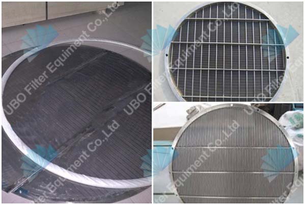 Flat wedge wire screen panel for beer breweries, mash tun floor