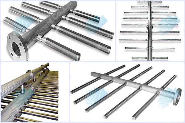 wedge wire screen header lateral for filtration