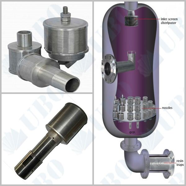 The wedge wire screen filter application in the filtering tank