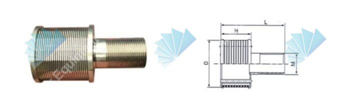 wedge wire filter nozzle for liquid filtration