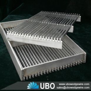 Wedge wire flat screen panel for liquid filtration