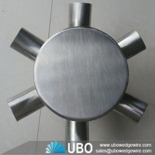 Stainless steel hub and header lateral screen for Anion Resins