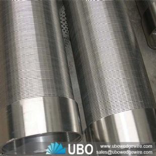 Wedge wire filtering tube for well drilling