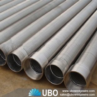 Wedge wire filtering tube for well drilling