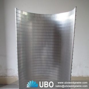 Wedge wire curve screen panel for food procesing