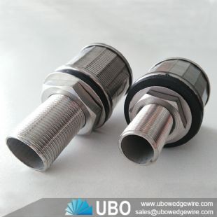 Wedge wire water filter nozzle for tank equipment