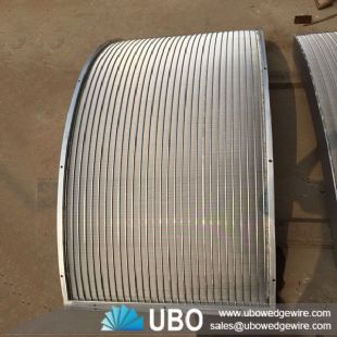 Wedge wire curved waste water treatment screen plate