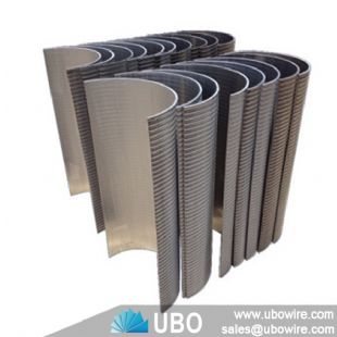 Wedge wire parabolic curved screen panel