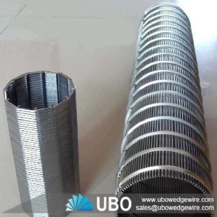 Wedge wire column strainer screen