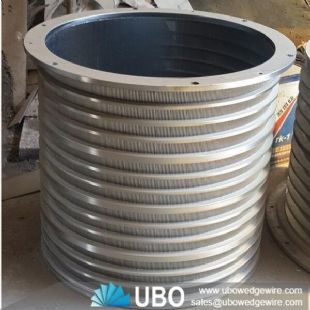 Wedge wire pressure screen basket for paper mills